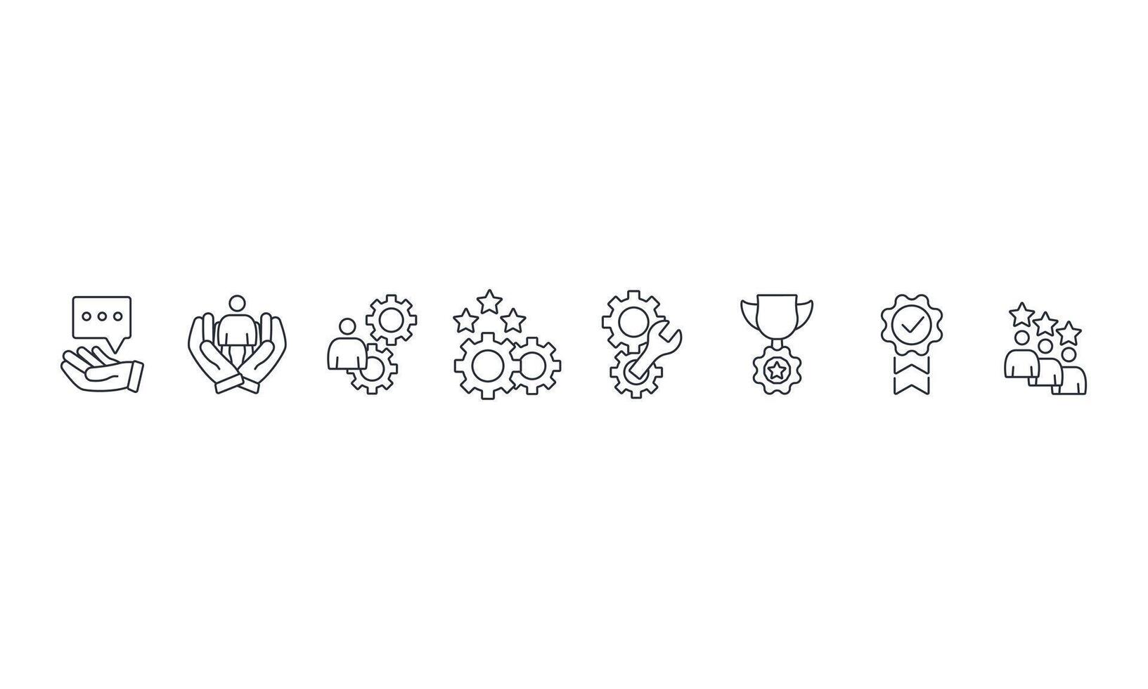 After sales service icons set isolated on White Background Flat style design vector