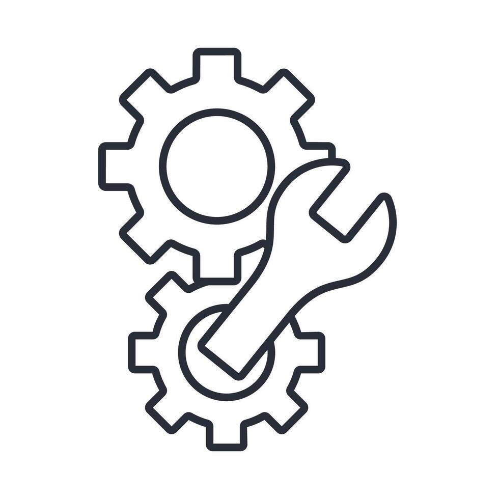 maintenance icons isolated on White Background. Flat style design vector