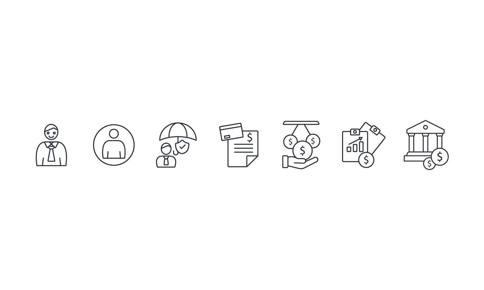 Microcredit icons set isolated on White Background Flat style design vector