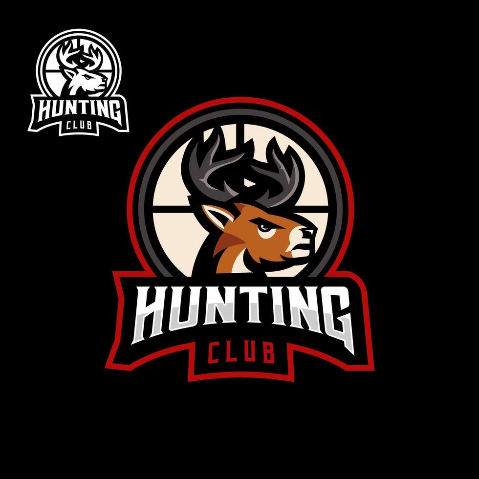 logo with deer in target vector