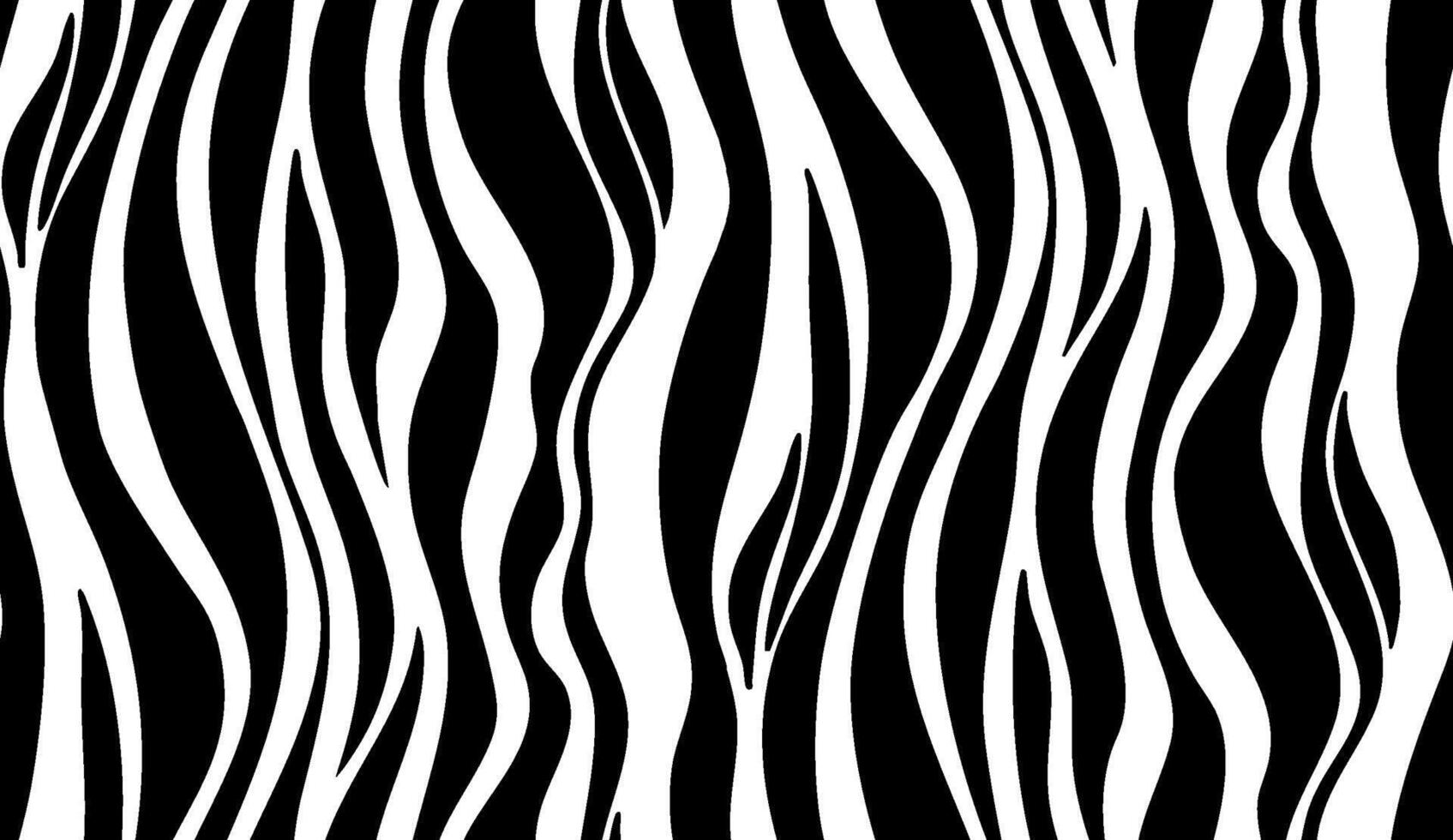 Black and white wavy abstract pattern resembling zebra stripes. Seamless pattern . Optical illusion background. vector