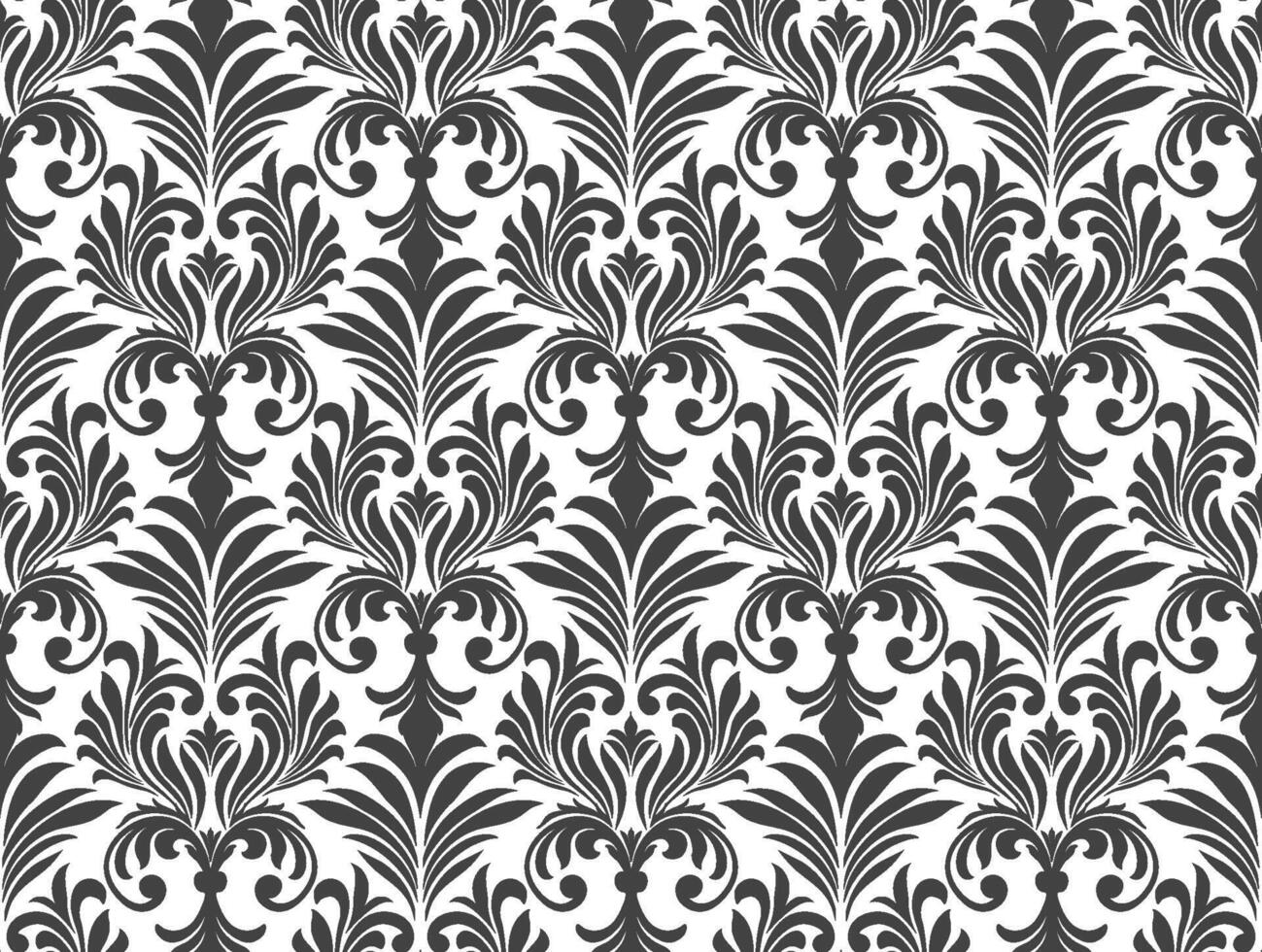 Damask pattern seamless wallpaper. Seamless ornament in the baroque style. Damask flower paisley elements. vector