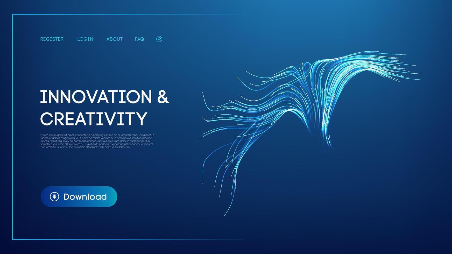 Flowing abstract blue lines symbolizing innovation and creativity vector