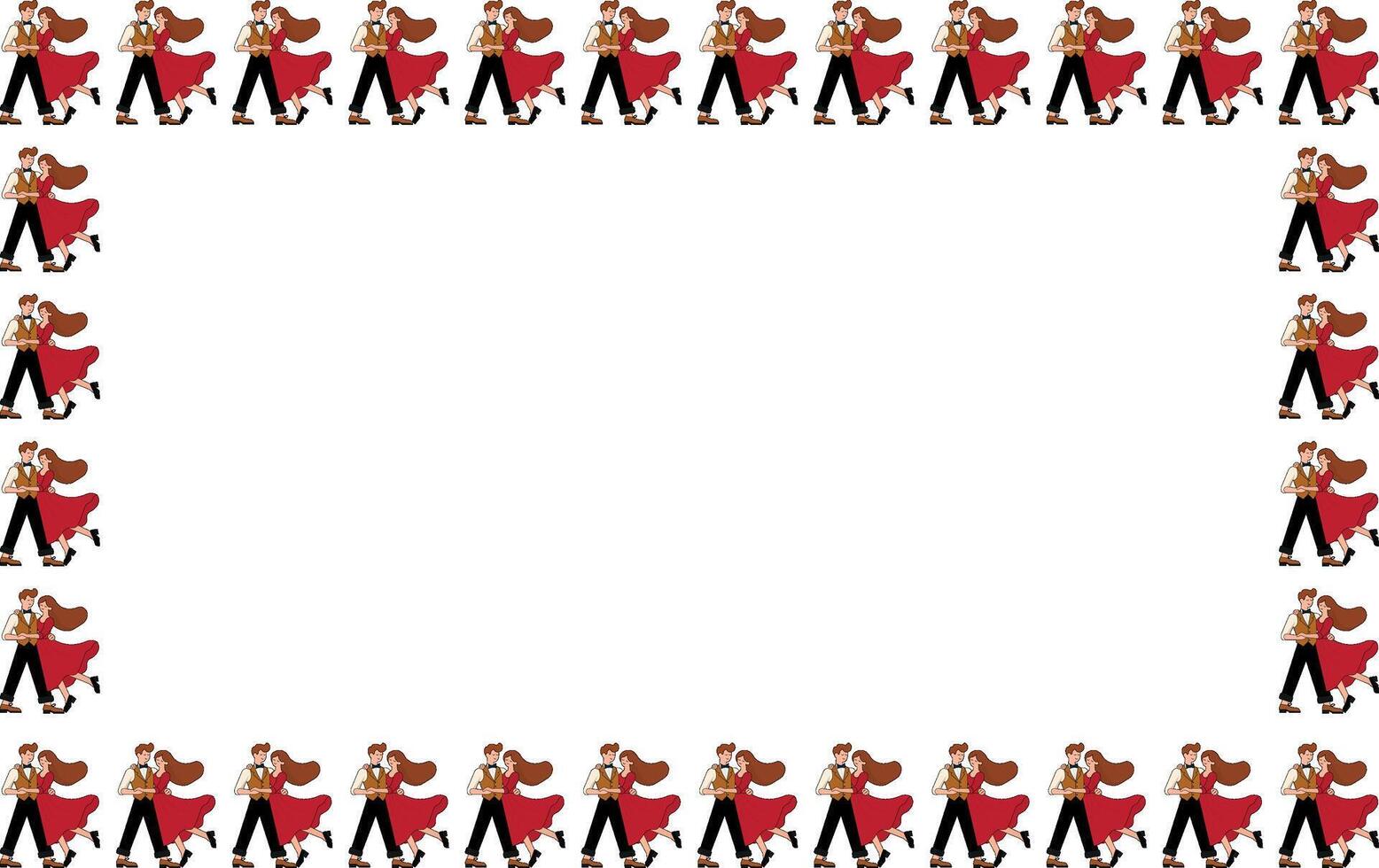 Valentine couple dancing, dancing, happy, waltz, salsa, frame vector