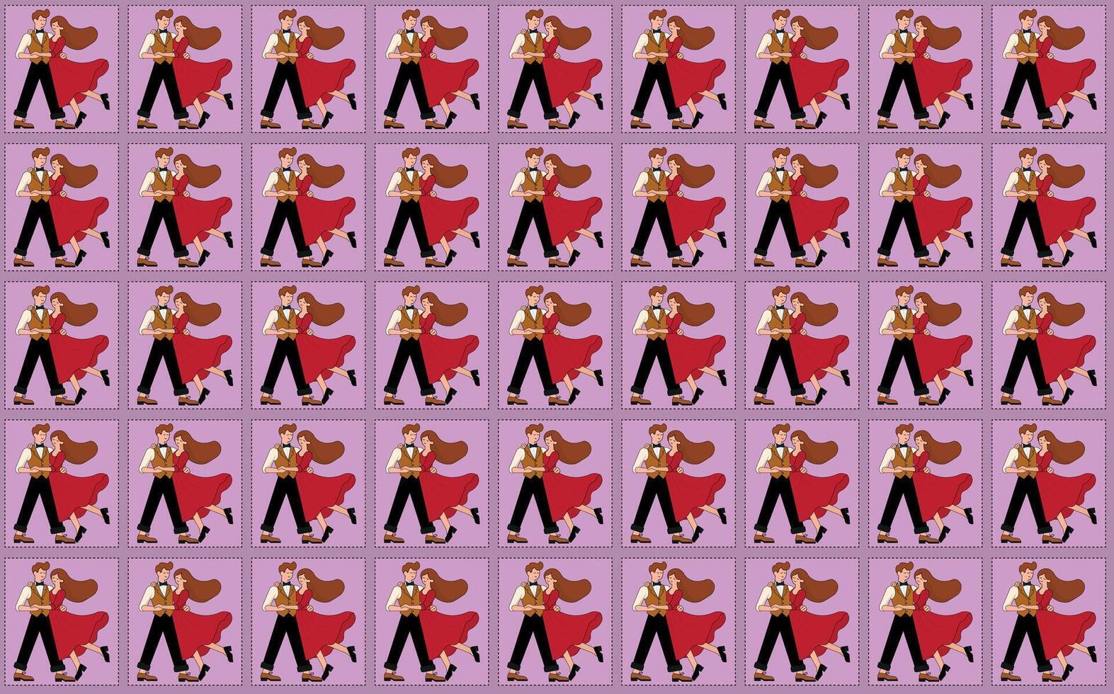 Loving couple, dancing, pattern for designer backgrounds, repeat, background, textile pattern vector