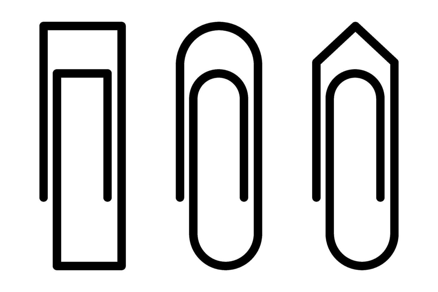 Paper clip icon set vector