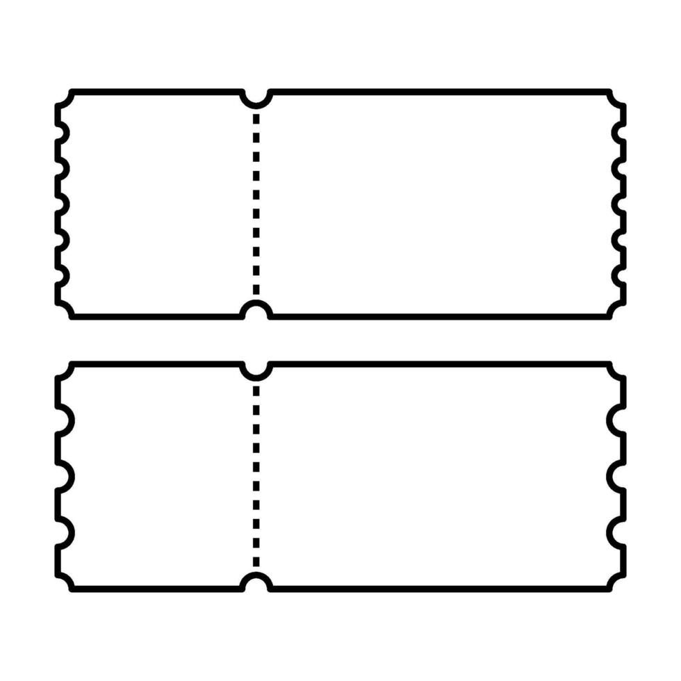 Ticket line frame icon vector