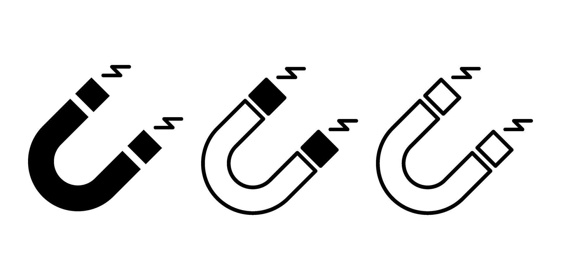 Magnet icon symbol set vector