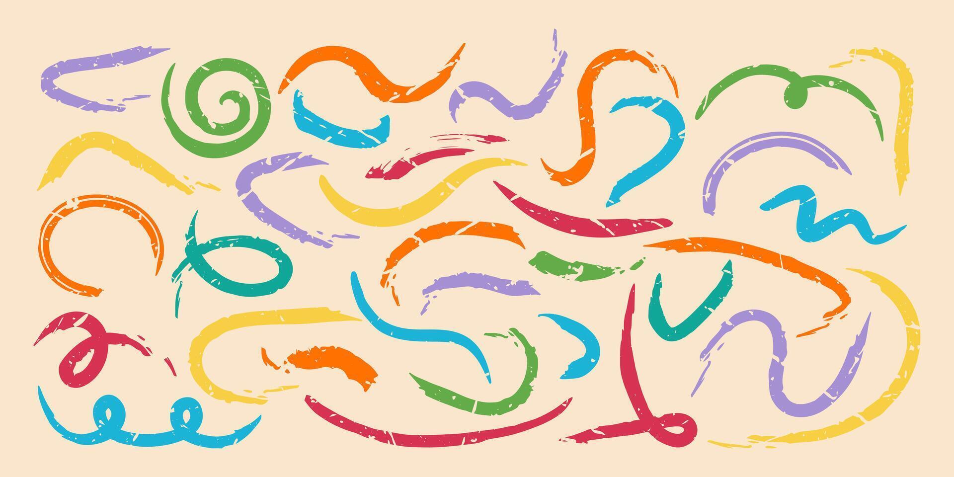 Colorful brush strokes abstract background, illustration vector