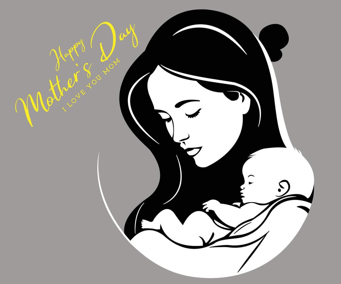 Lovely and Warm Mother's Day Card Template vector