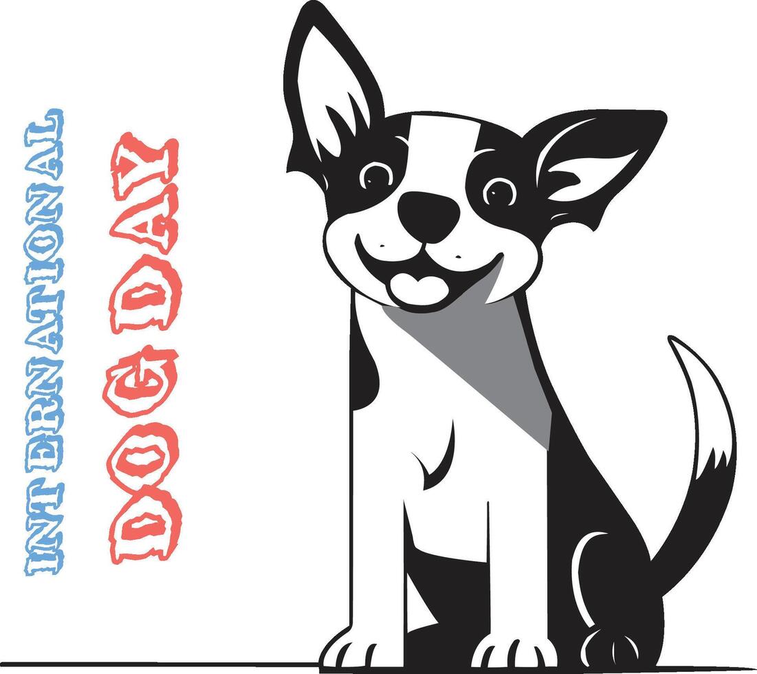 Hand drawn background for international dog day celebration vector