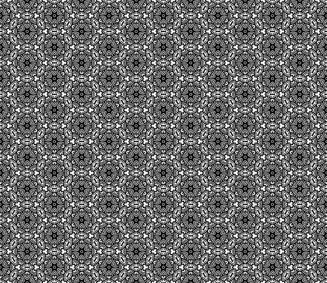 Duotone ornamental composition with infinite repetition, showcasing elegant grayscale elements and sophisticated mosaic-inspired decorative vector