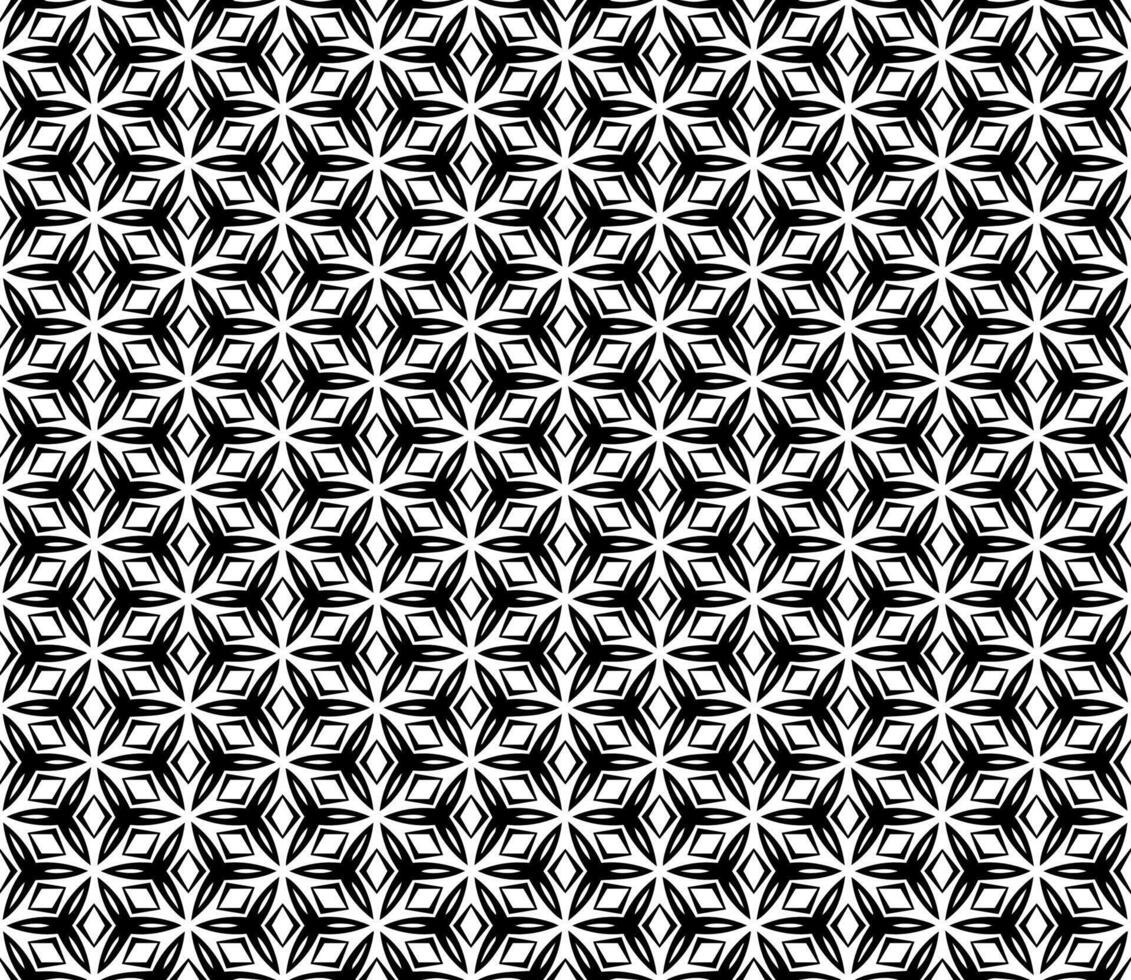 Black and white seamless arrangement with sophisticated ornamental details, combining grayscale motifs vector