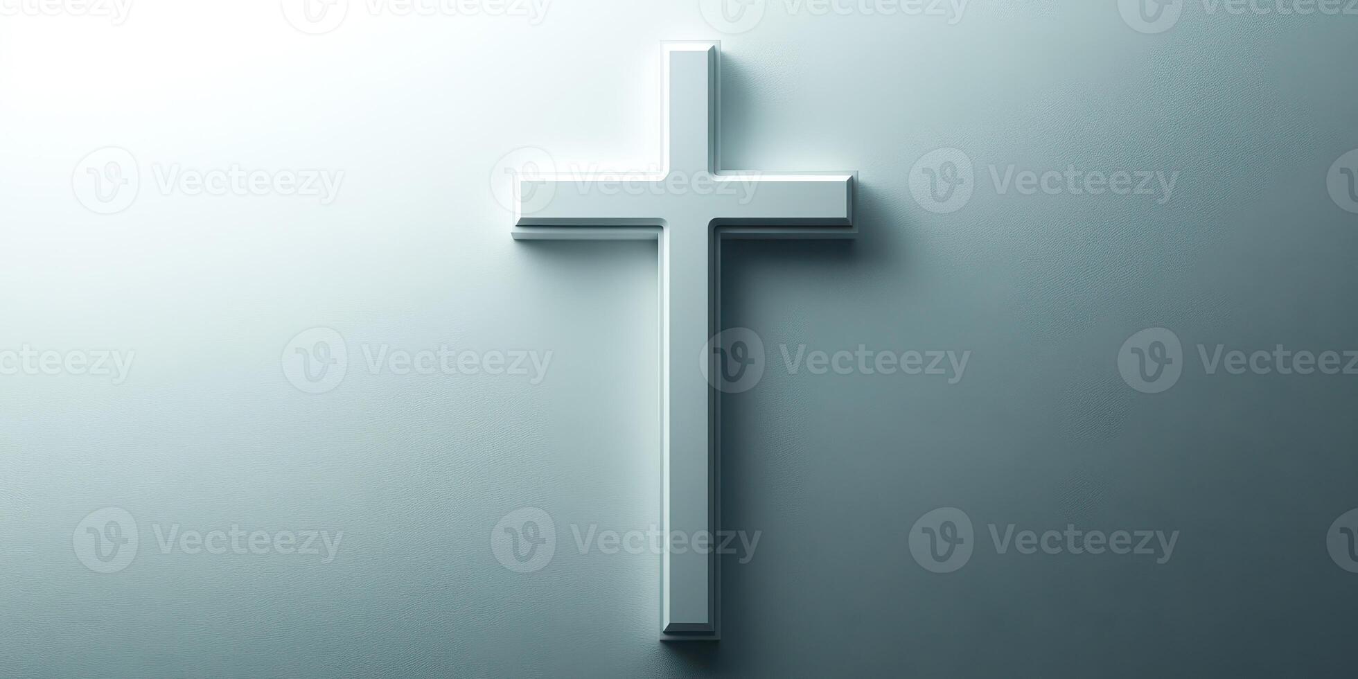 Cross displayed against a minimalistic background highlighting faith and spirituality in a serene environment photo
