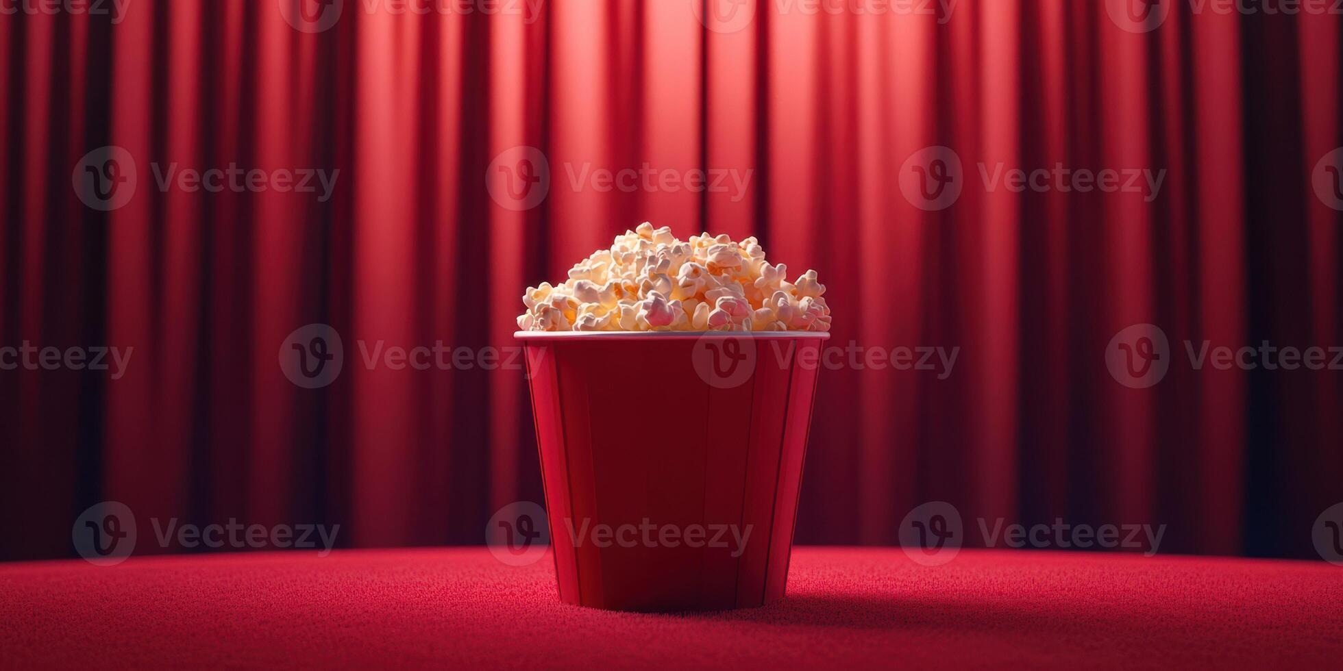 Snack enjoying experience with popcorn in a theater setting during a film screening photo