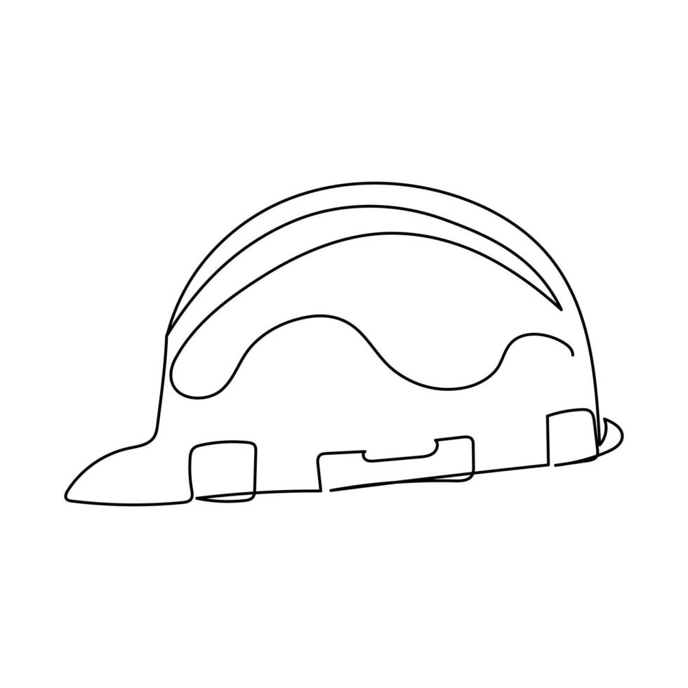 Happy Labor Day or International May day labour Day celebration illustration hard hat single continuous line art, vector