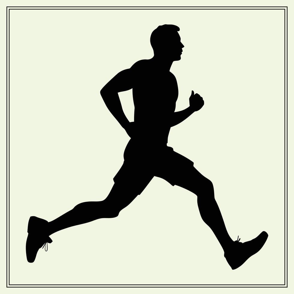 Silhouette of Running, Athlete vector