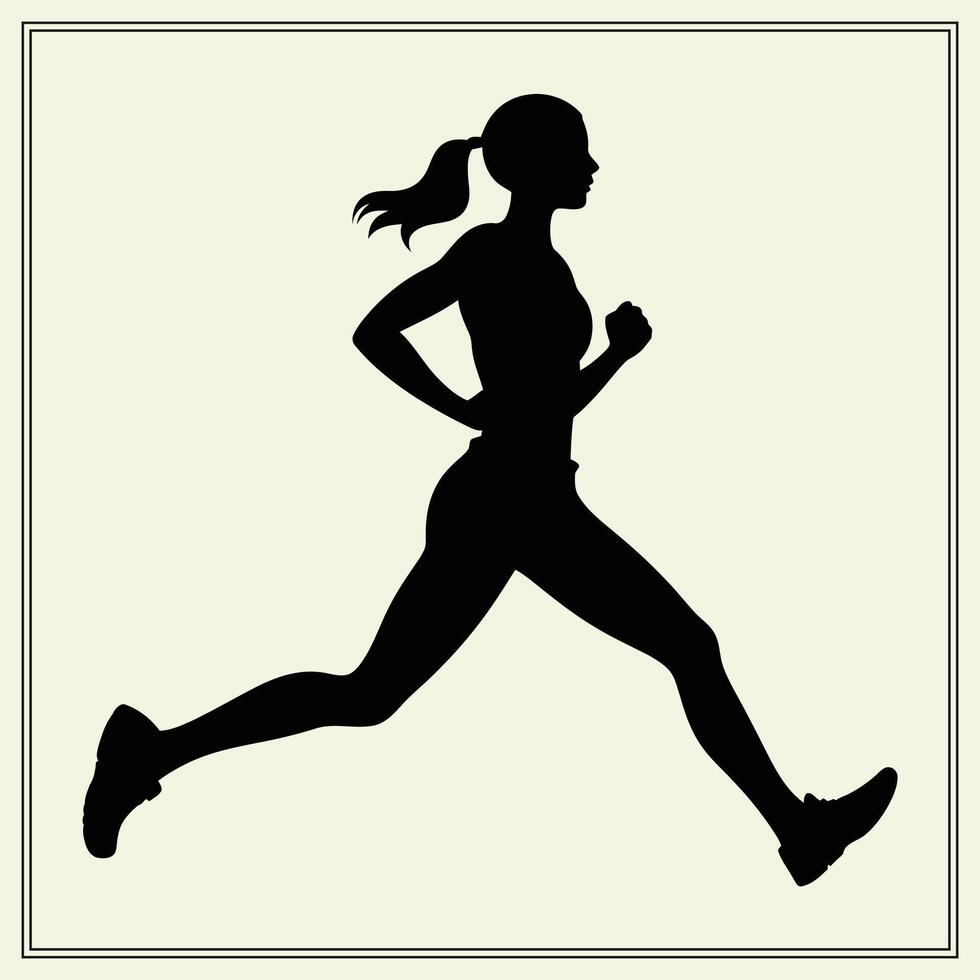 Silhouette of Running, Jogger vector