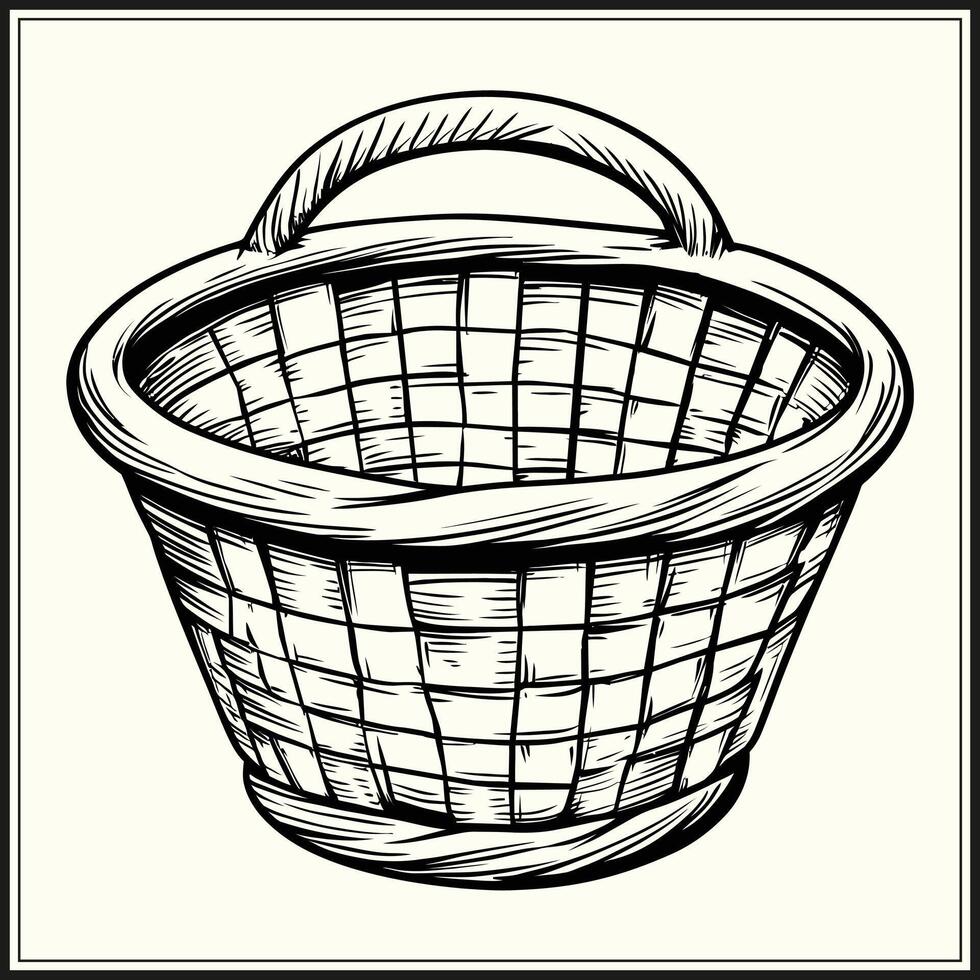 Silhouette of Basket, Storage vector