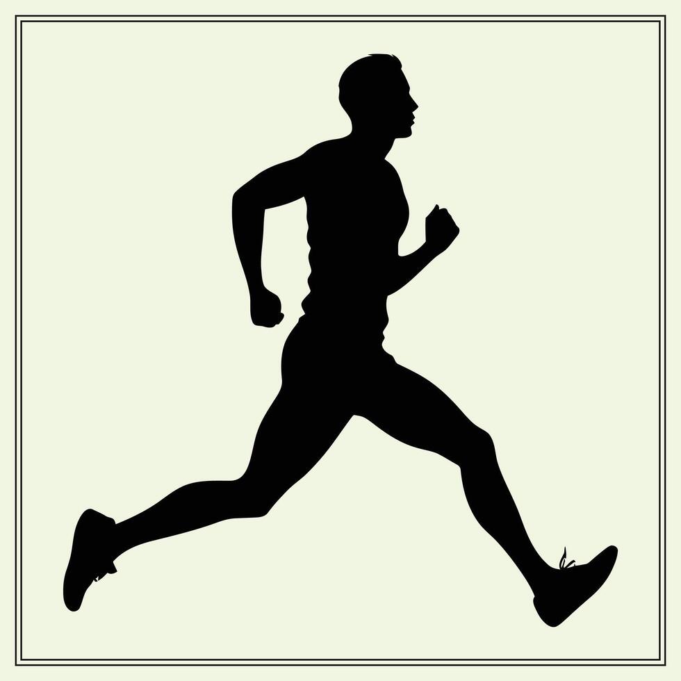 Silhouette of Running man, Jogger vector