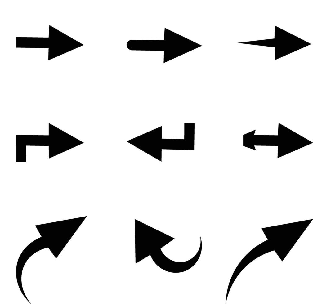 Arrow logo Icon Set Design Silhouette Art Illustration on a White Background vector