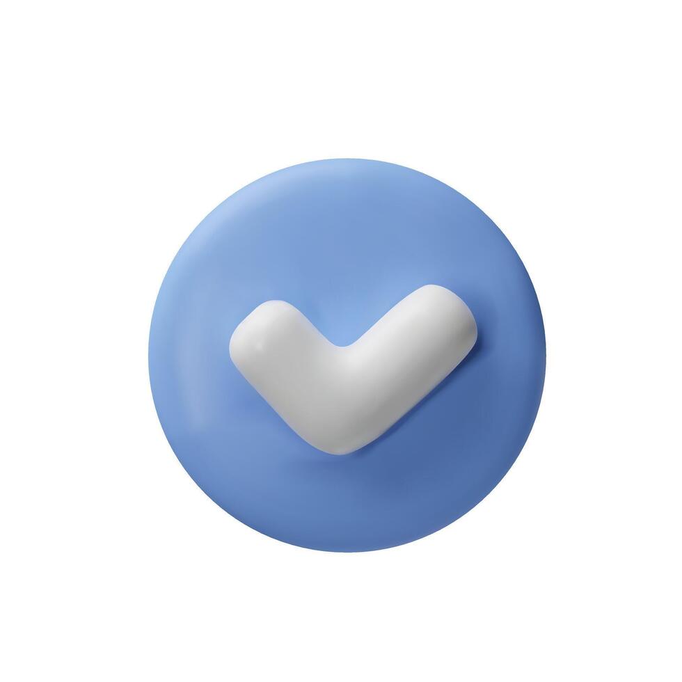 3d render success checkbox. Three-dimensional illustration of OK solution. Approve checklist or accept sign. Checkout badge of voting or examining. Graphic symbol of correct verification vector