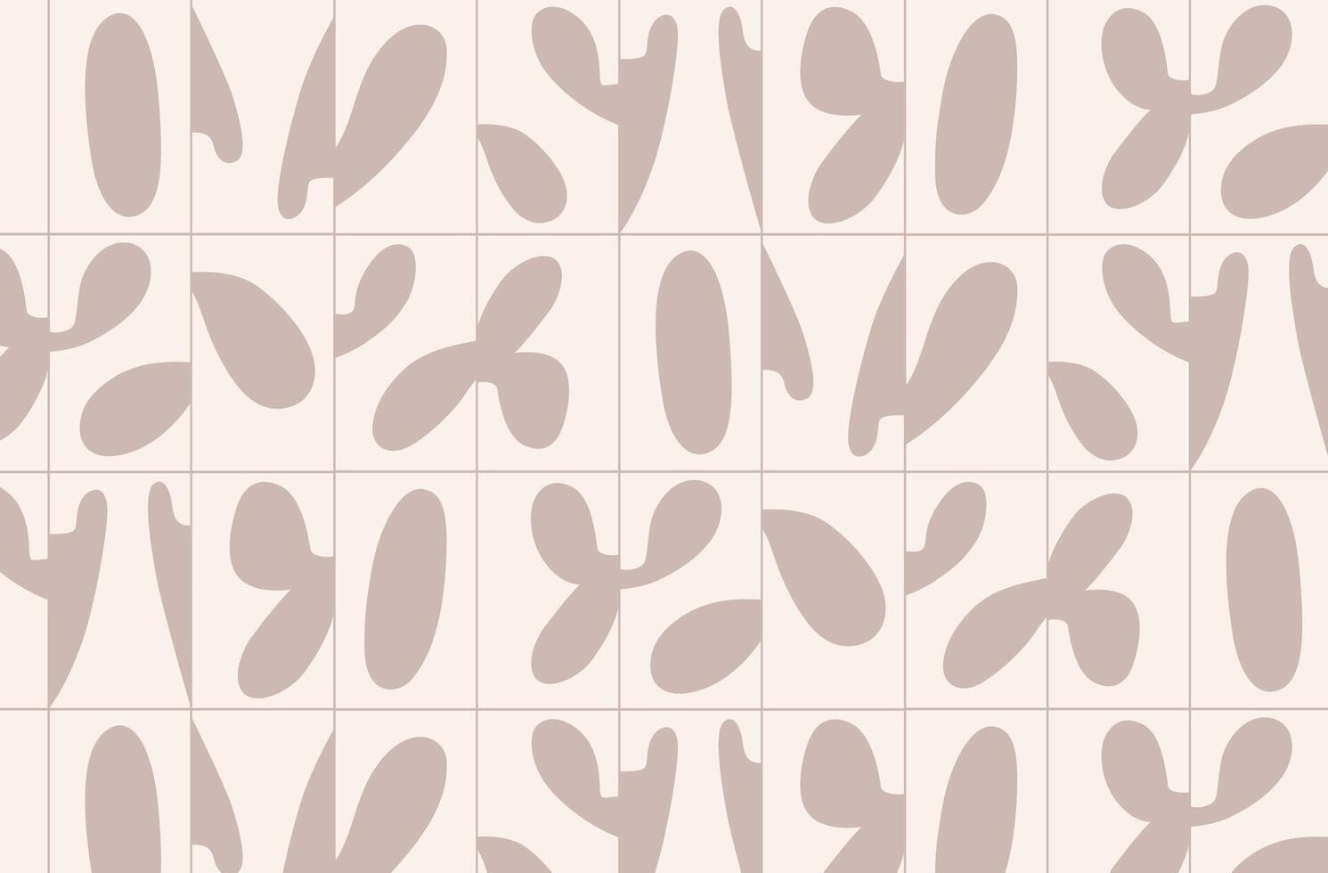 Linear seamless smooth abstract pattern drawing with coffee color on beige background vector