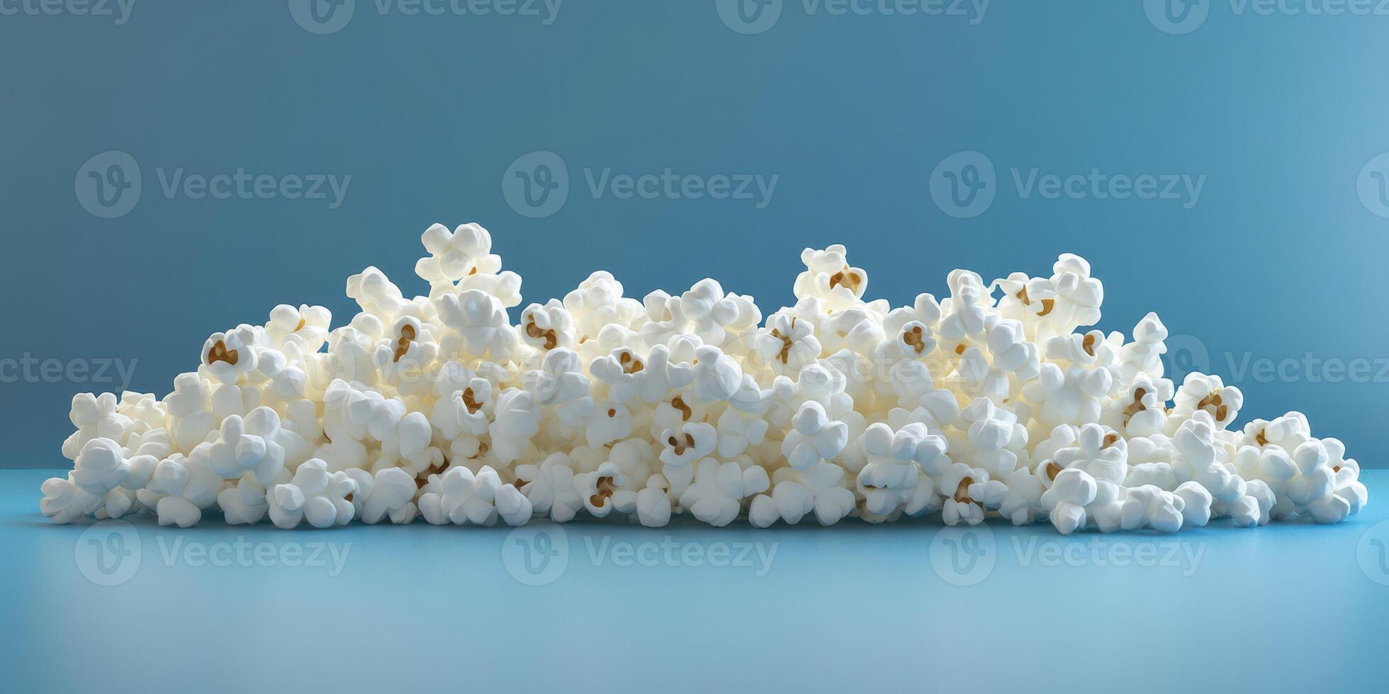 Popcorn arranged beautifully against a blue backdrop for a delightful snack experience photo