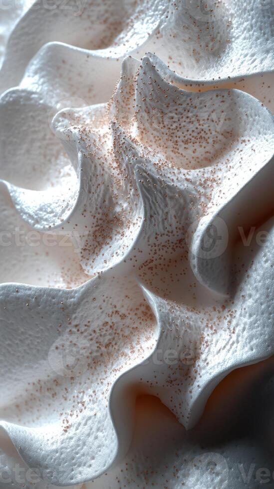 Delicious whipped cream topped with a sprinkle of chocolate, perfect for desserts and drinks photo