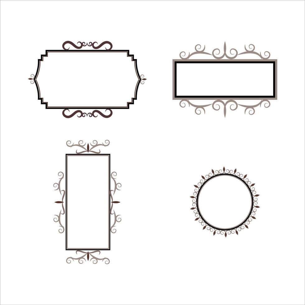 Ornamental label frames. decorative vintage frame . vector