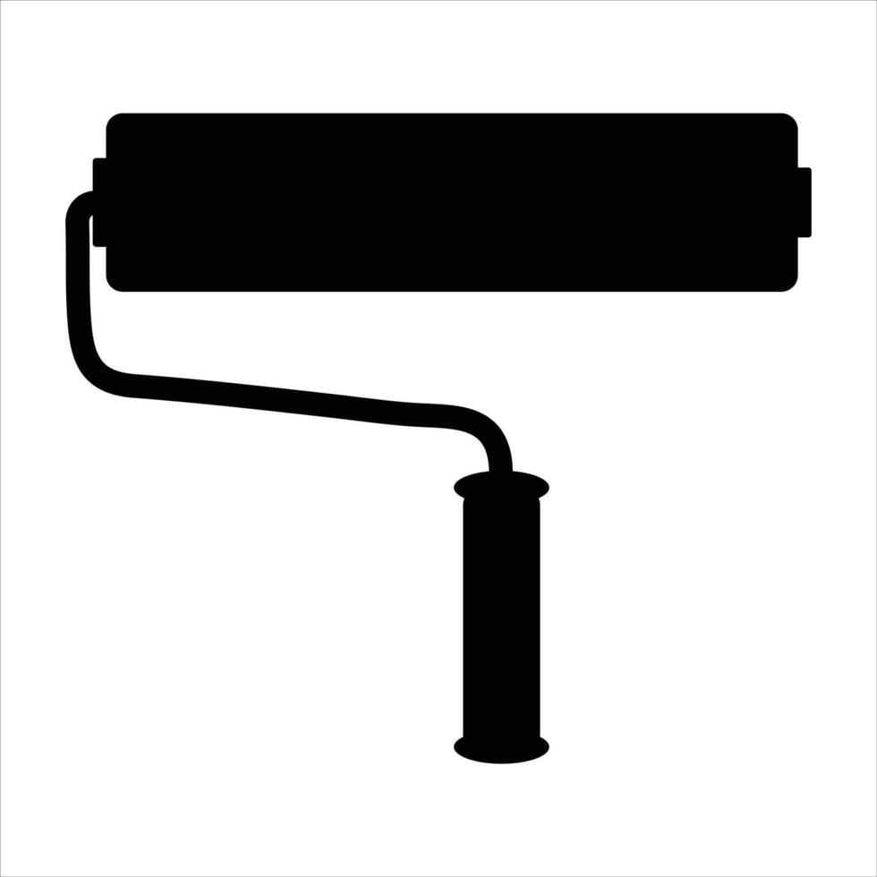Paint roller silhouette icon illustration vector