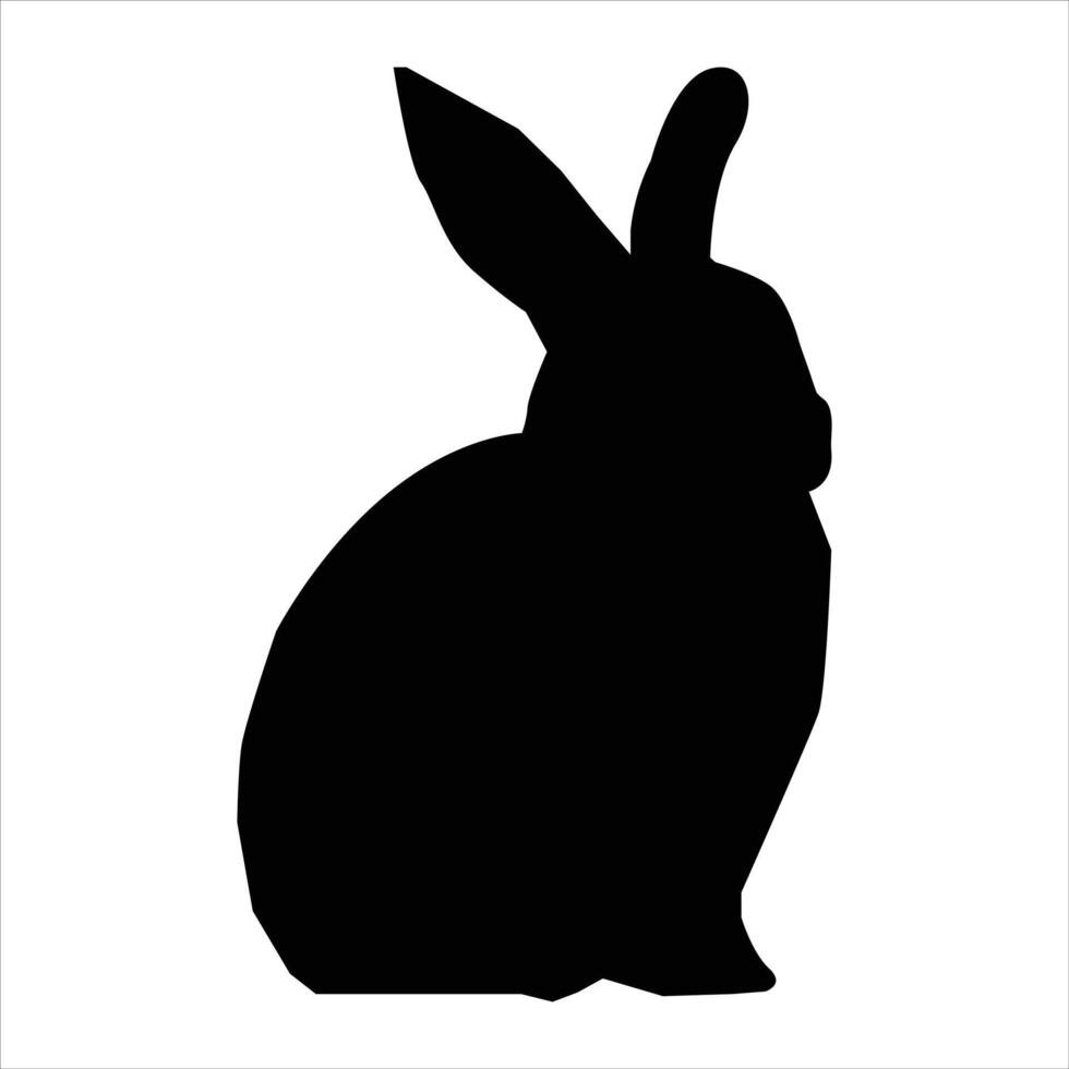 rabbit silhouette Illustration on a white background vector