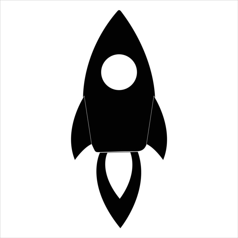Space rocket silhouette illustration, Rocket icon, Space ship vector
