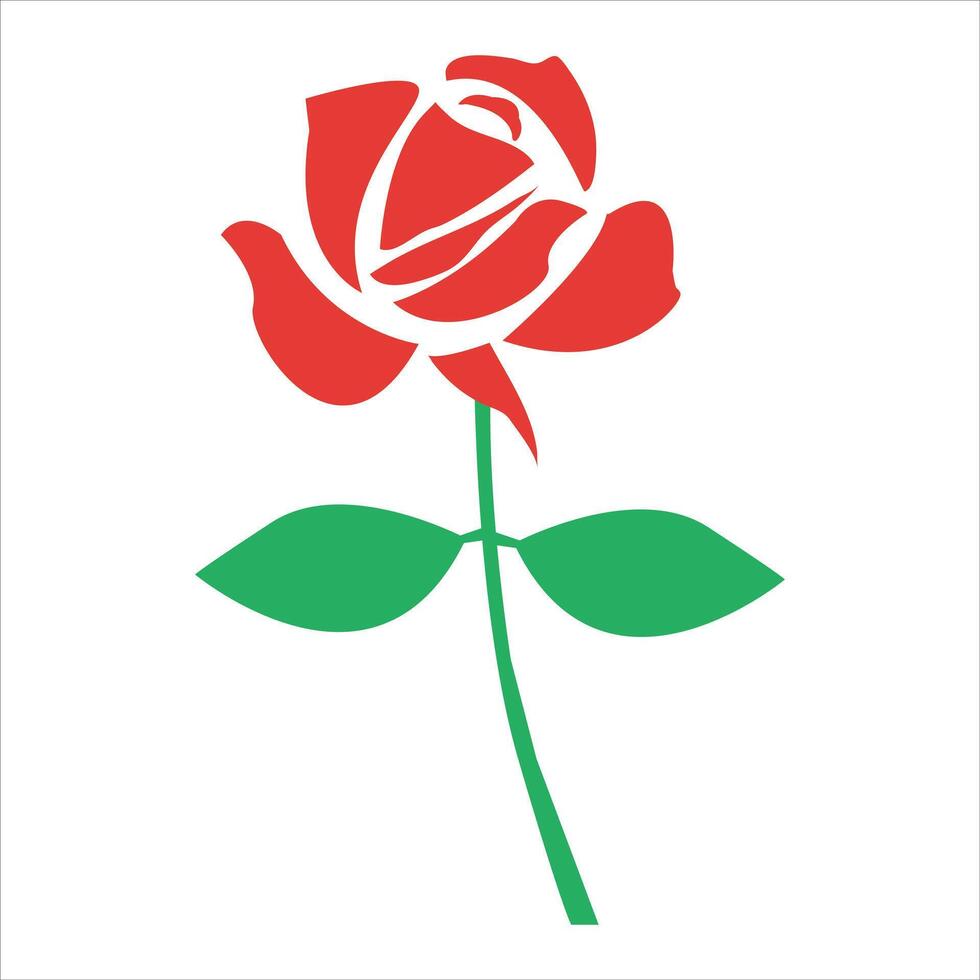 Red rose Illustration over white backlground vector