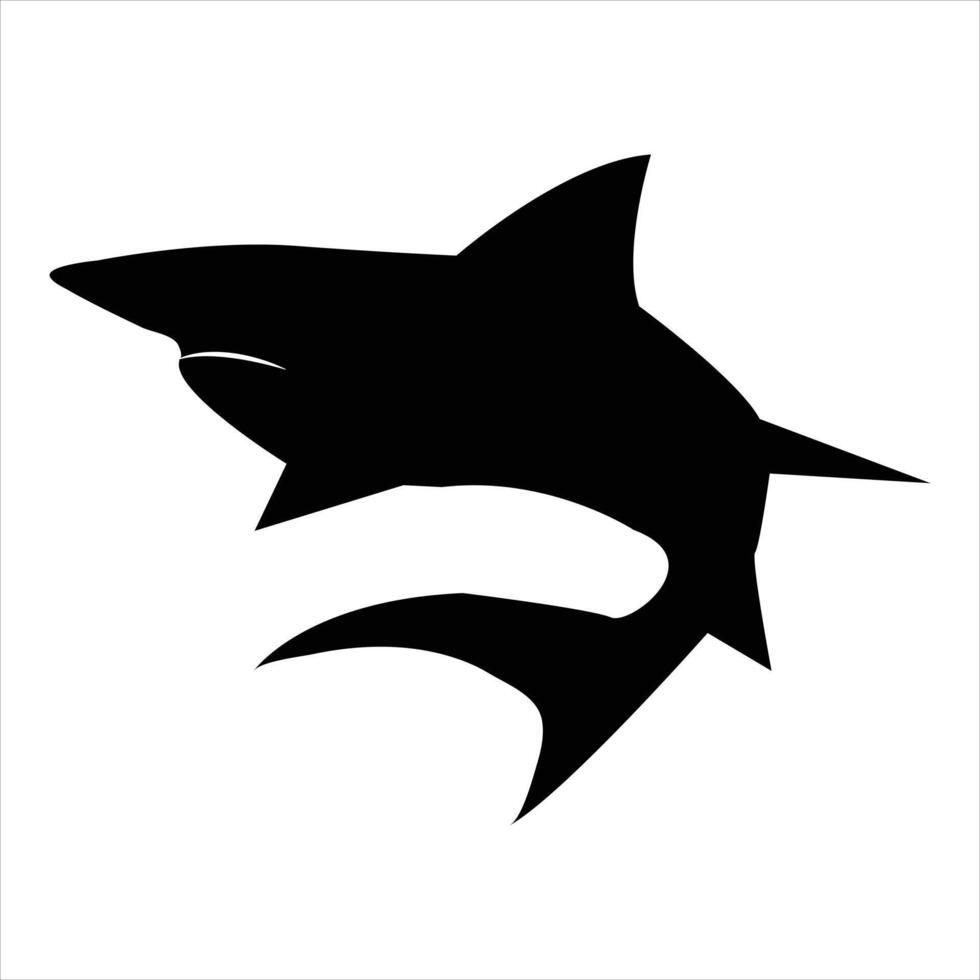SHARK silhouette Illustration isolated on white background vector