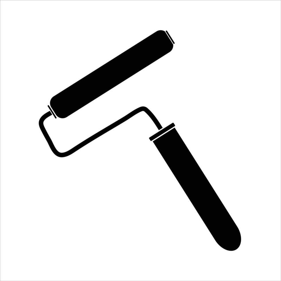 House Painter Silhouette Builder Stock, illustration of a paint roller, paint roller brush vector