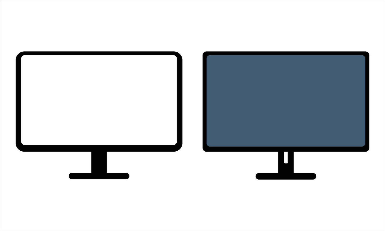 Computer pc monitor icon set illustration vector