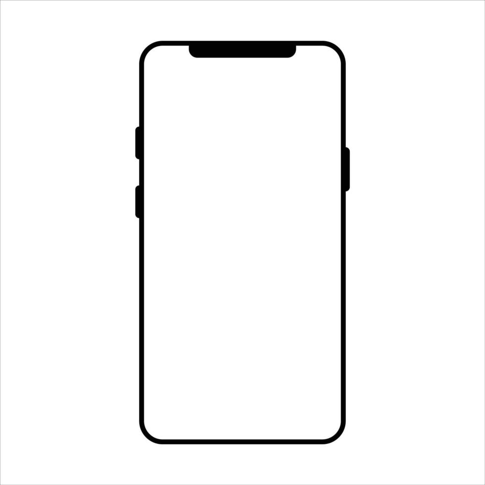 Mobile phone icon Illustration.Mobilephone with blank screen. vector