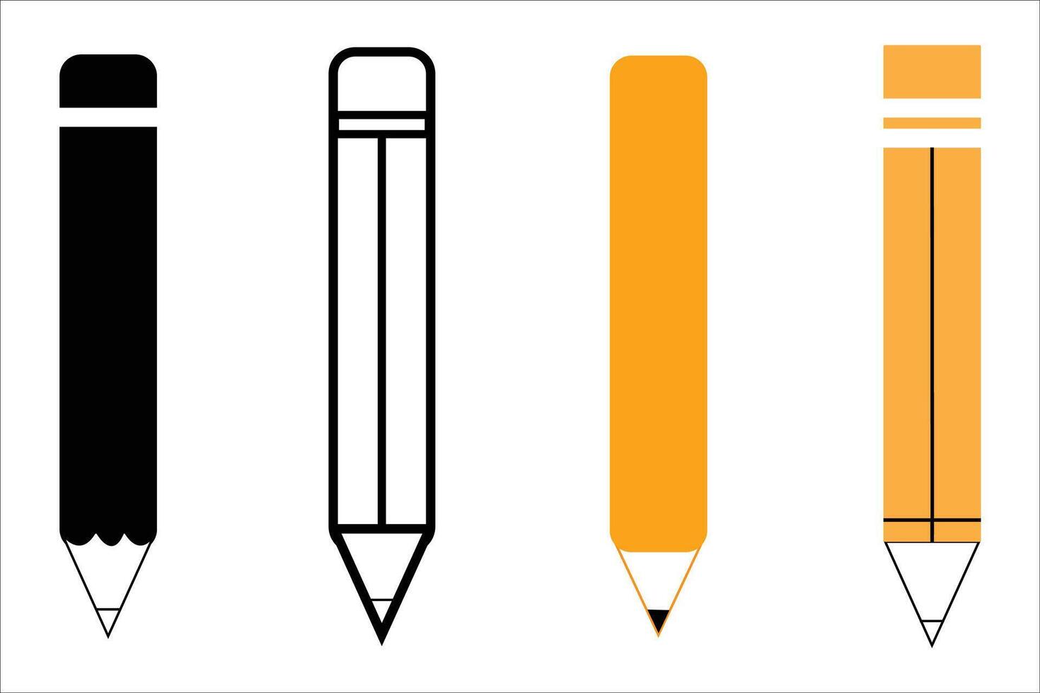 Pencil in different designs.pencil illustration vector