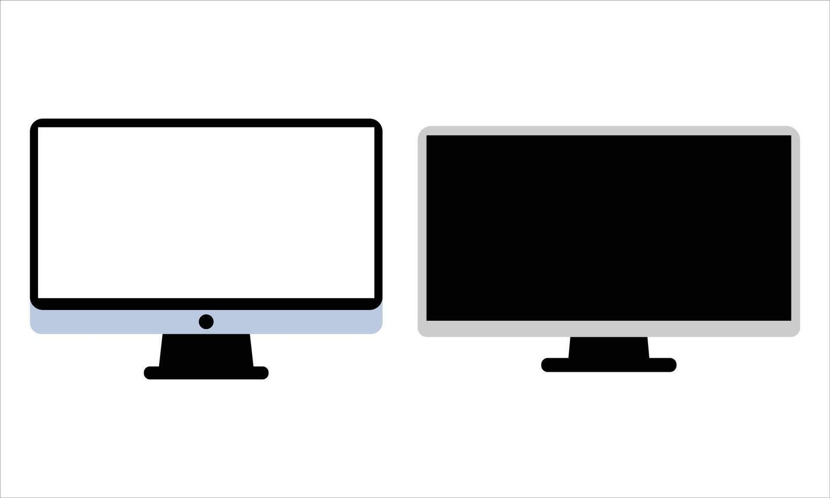 computer monitor icon set with blank screen vector