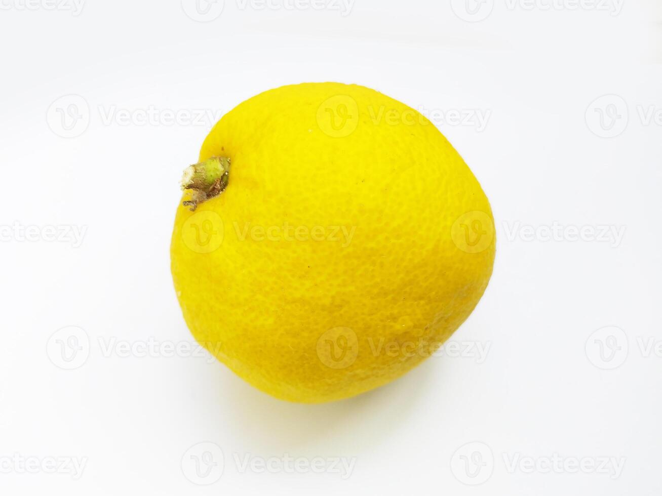 Vibrant yellow citrus fruit, isolated on white. Perfect for food blogs, health wellness websites, or refreshing summer designs. Clean, simple aesthetic conveys freshness and natural goodness. photo