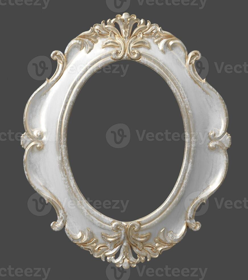 Old shabby gilded oval frame 17 photo