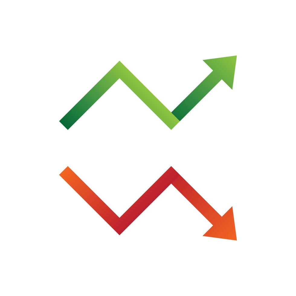 up icon up and down tren icon design template vector