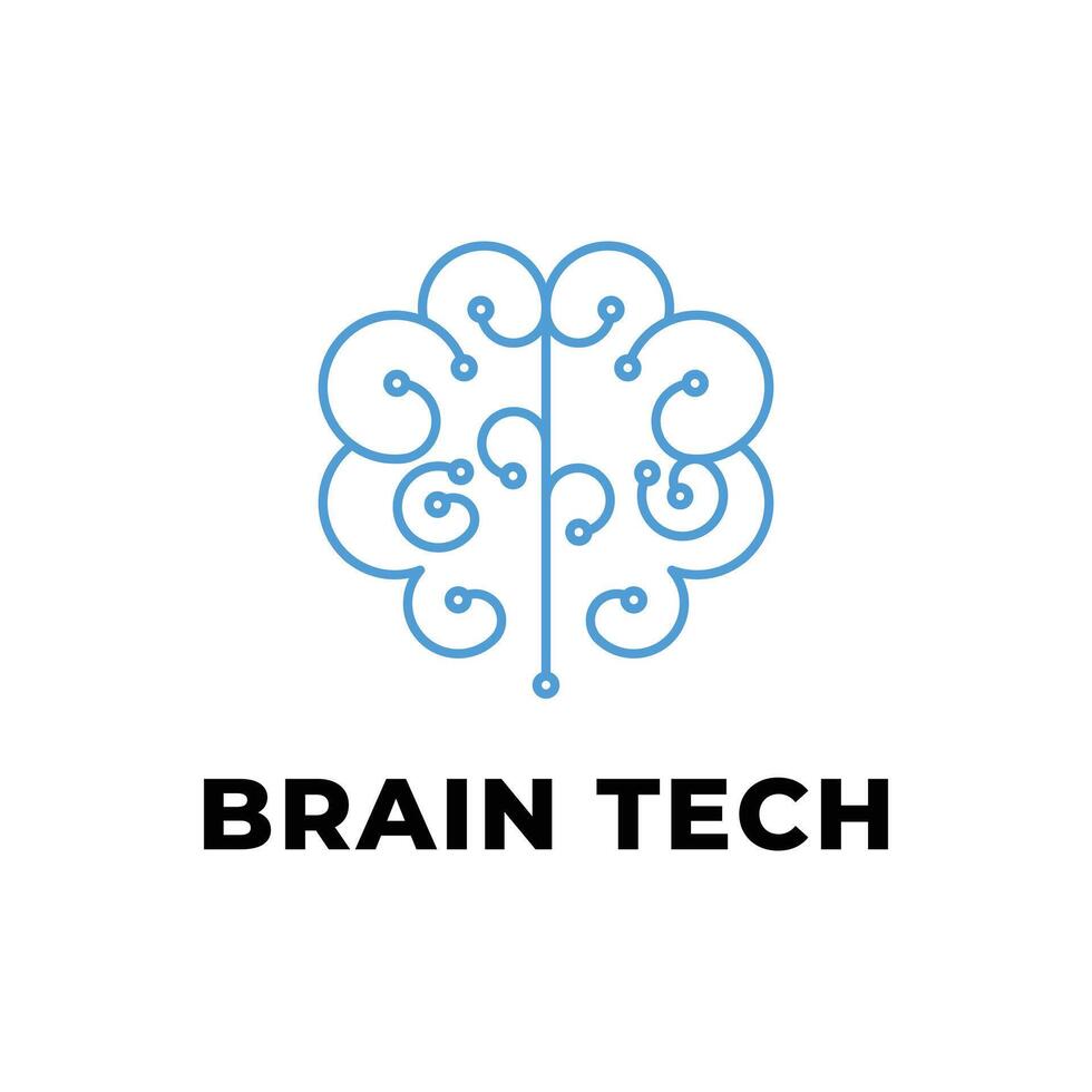 Brain tech logo design creative concept idea vector
