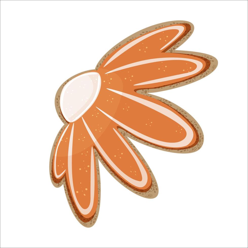 Cookie in the form of flower isolated on white background. Easter concept element. Illusttration vector