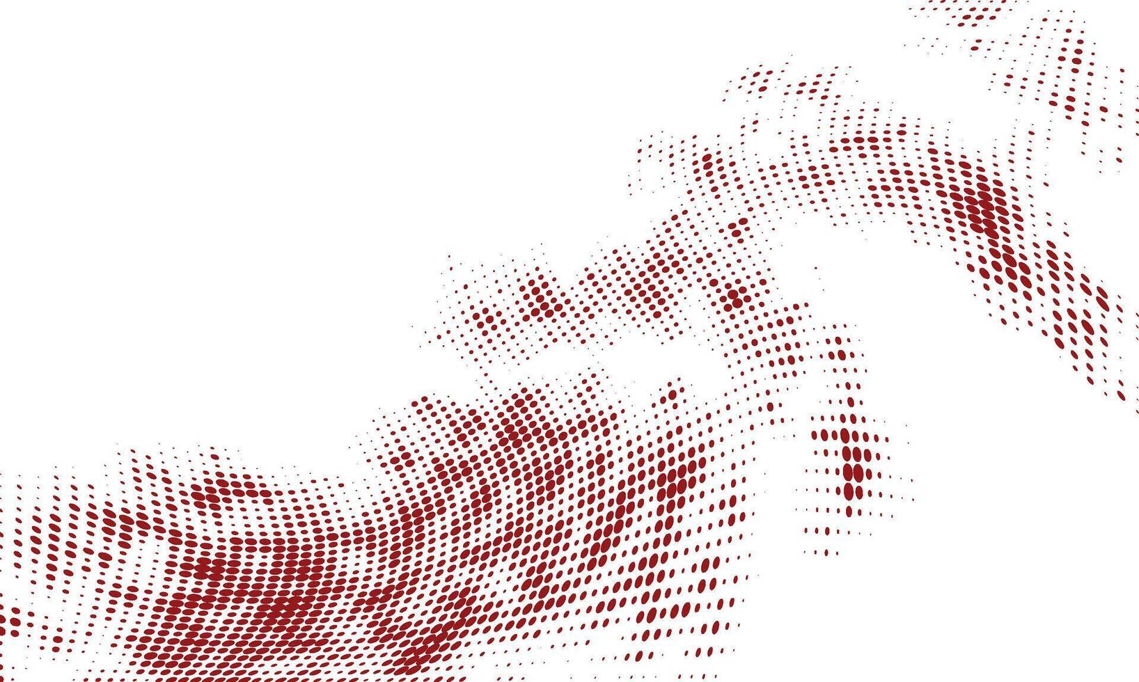 red grunge wavy halftone background vector