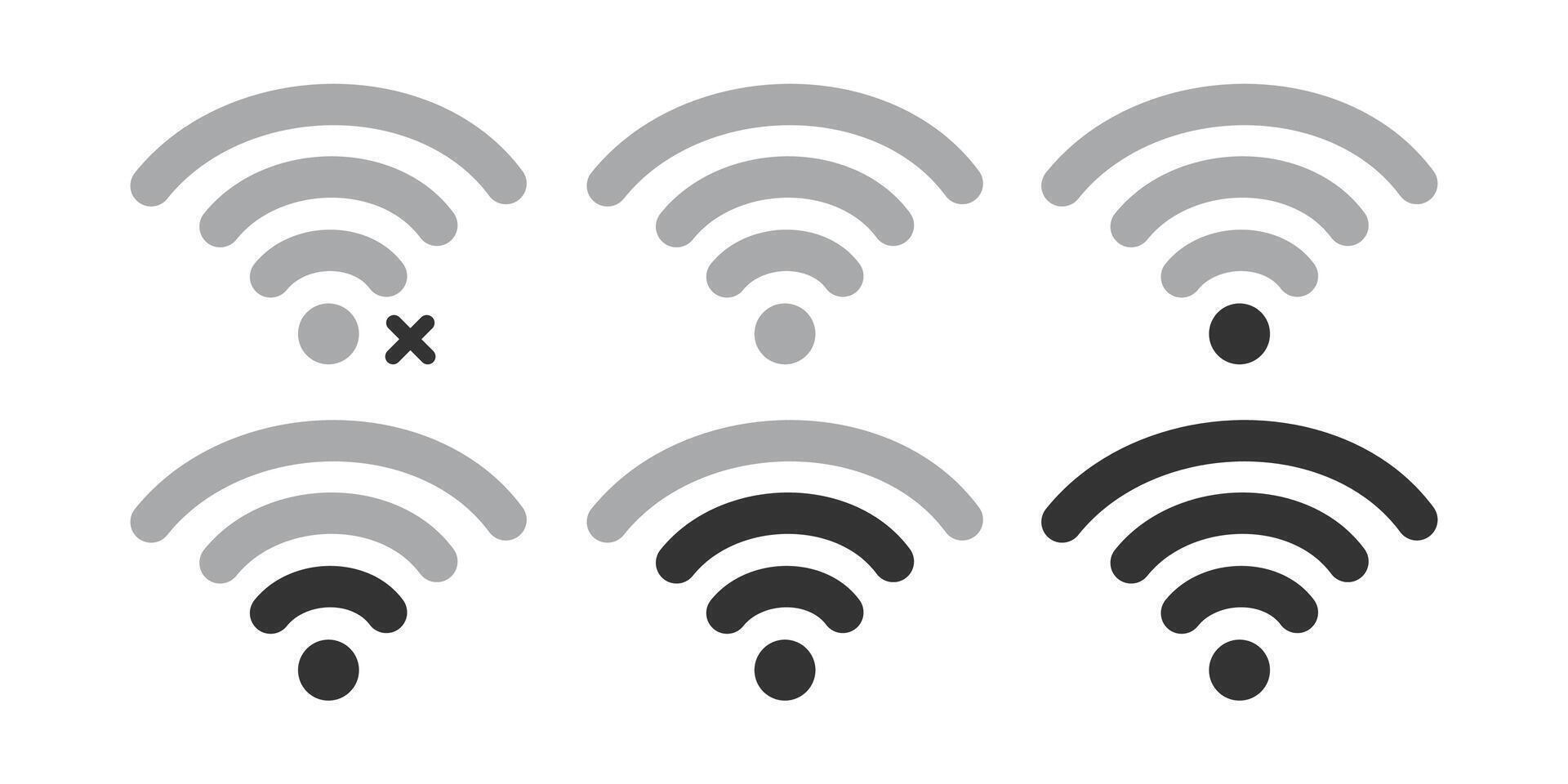 wifi network and antenna wireless status internet indicator vector