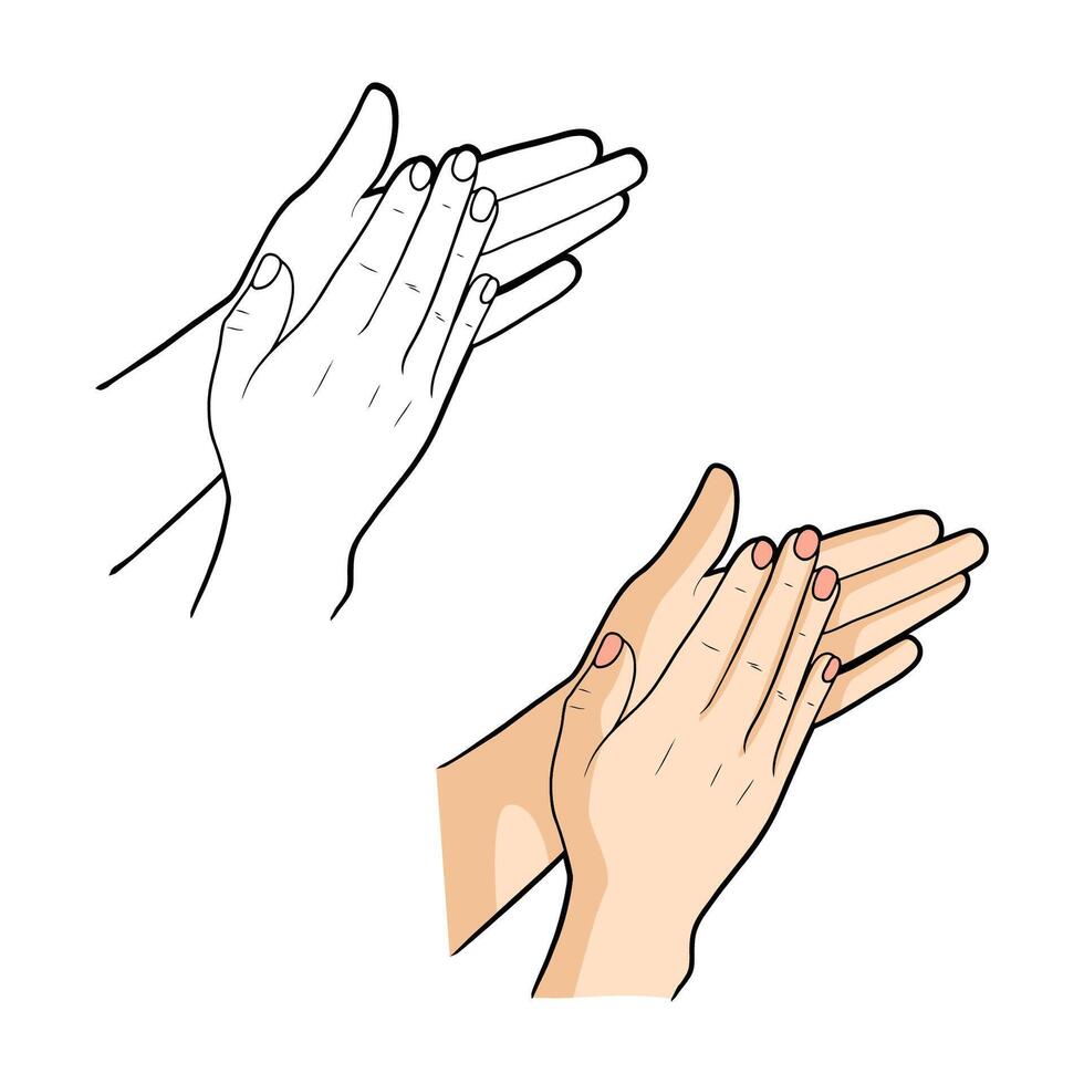 Illustration of clapping applauding hands. Flat icon. vector