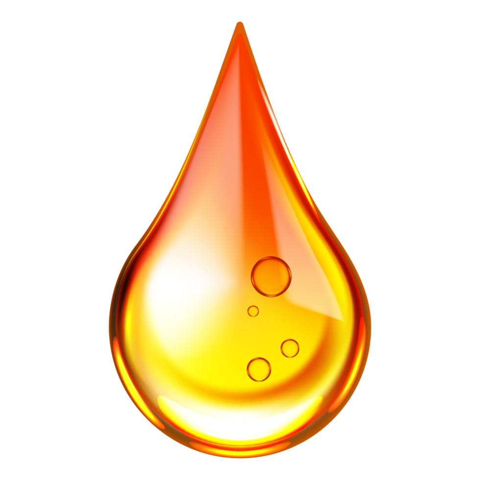 Realistic drop of oil isolated on transparent background. png