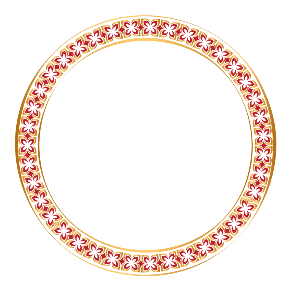 Golden Circle Frame Border with Golden circle frame border and intricate mandala indian art png